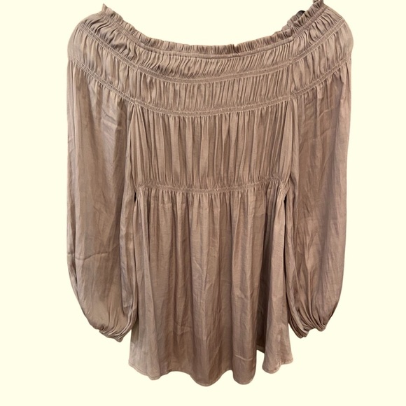 Mustard Seed On/Off-Shoulder Tunic Blouse Size S Mauve Silky Party Feminine - Picture 8 of 10